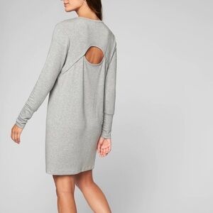 Athleta Crossover Sweatshirt Dress, Light‎ Grey SIZE XS #904925 E820